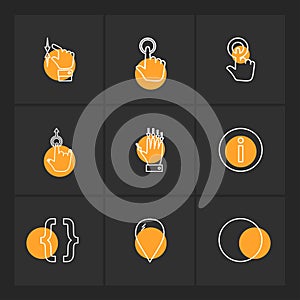 hands , pointer , arrows , directions , eps icons set vector