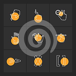 hands , pointer , arrows , directions , eps icons set vector
