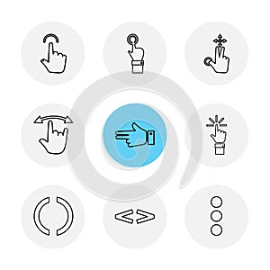 hands , pointer , arrows , directions , eps icons set vector