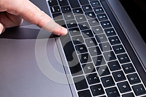 Hands Pointing Pressing Computer Keyboard Keys Typewriting New Ideas. Fingers Tapping Typing Fresh Thoughts Using