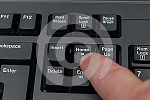 Hands Pointing Pressing Computer Keyboard Keys Typewriting New Ideas. Fingers Tapping Typing Fresh Thoughts Using