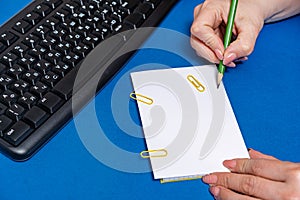 Hands Pointing Pressing Computer Keyboard Keys Typewriting New Ideas. Fingers Tapping Typing Fresh Thoughts Using