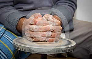 Hands of potter man