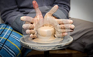 Hands of potter man