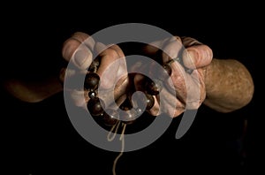 Hands with Prayer Beads photo