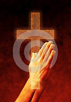 Hands Prayer Praying Cross Christian