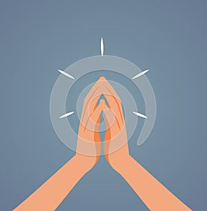 Hands praying in Faith Concept Vector Illustration Design