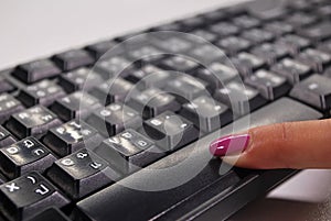 Enter button on the keyboard.
