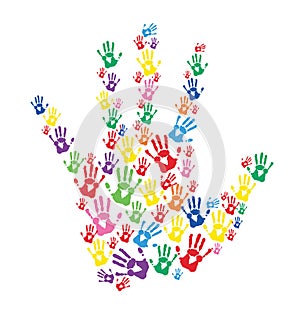 Hands prints colorful vector