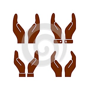 Hands protection vector sign