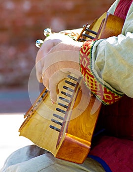 Hands of psaltery player