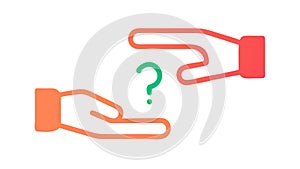 Hands Question Mark Help, Customer Support Inquiry Service, vector design Generative AI