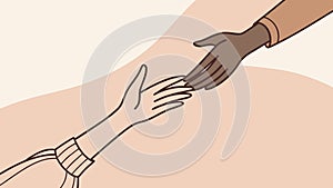 Hands Reaching Connection, Support Empathy Human Interaction, Helping Gesture, vector design Generative AI