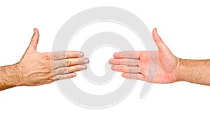 Hands ready for handshaking