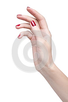 Hands with red manicure