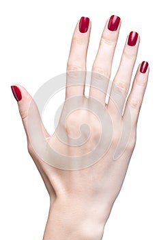 Hands with red manicure