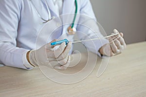 Hands and remedial catheter. photo