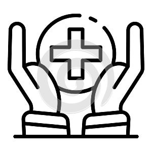 Hands sanitation protect icon, outline style