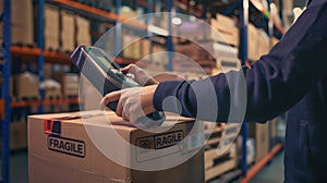 The handheld barcode scanner.AI generated image