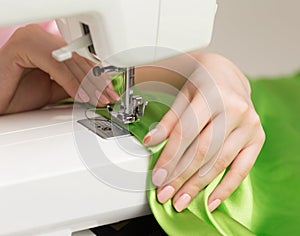 Hands of seamstress