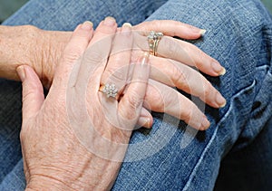 Hands of senior woman