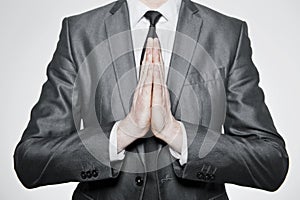 Hands set in pray