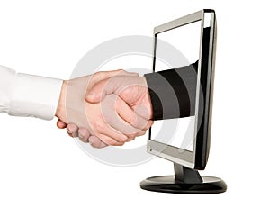 Hands shaking, LCD monitor