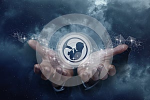 Hands show human embryo