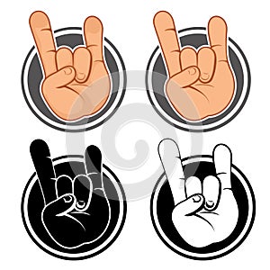 HANDS SIGN ROCK IN FOUR VERSION.