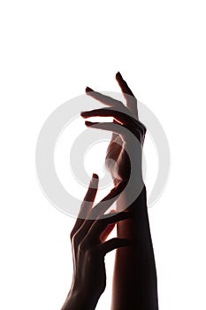 Hands silhouette hope forgiveness woman arms white