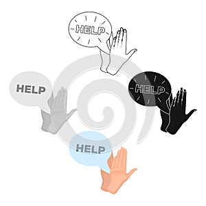 Hands, single icon in cartoon style.Hands, vector symbol stock illustration web.
