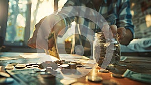 The Hands Sorting Money. AI generated