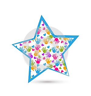 Hands in star logo