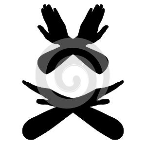 Hands with a stop sign