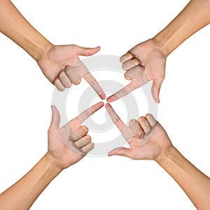 Hands of teamwork , conceptual style