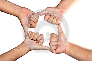 Hands thump up,'Like' sign, on white background