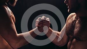 Hands together - fitness team after training - high five. togetherness concept