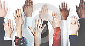 Hands Together Join Partnership Unity Variation Team Concept photo