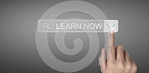 Hands touching button screen interface global connection customer networking