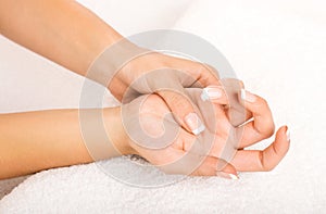 Hands on towel - Manicure