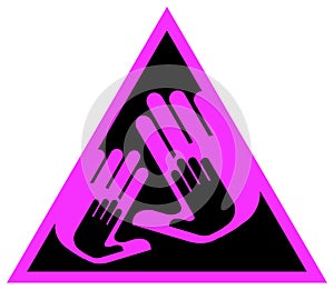 Hands in triangle