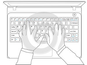 Hands typing