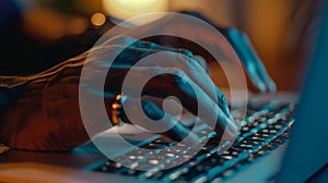 Hands Typing on Computer Keyboard.AI generated image