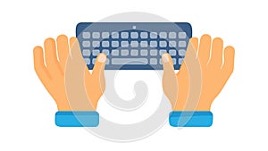 Hands Typing on Computer Keyboard Icon, vector design Generative AI