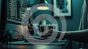 The programmer's night coding.AI generated image