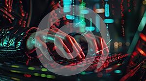 The Hacker Typing on Keyboard.AI generated image
