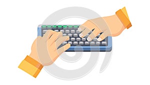 Hands Typing on Keyboard, Digital Work, Productivity, Computer Usage, vector design Generative AI