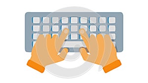 Hands Typing on Keyboard, Digital Work Productivity, vector design Generative AI