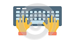 Hands typing on keyboard: efficient data entry and digital work, vector design Generative AI