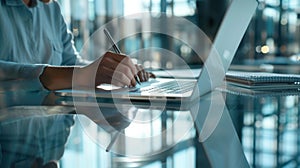 Hands Typing on Laptop.AI generated image